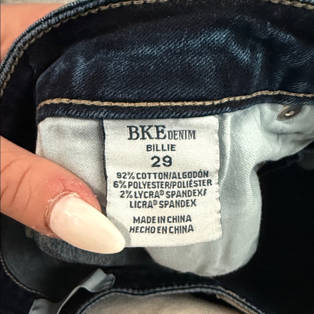 Dark Blue Denim Shorts- BKE BILLIE 29 slim fit. high rise - Picture 7 of 9
